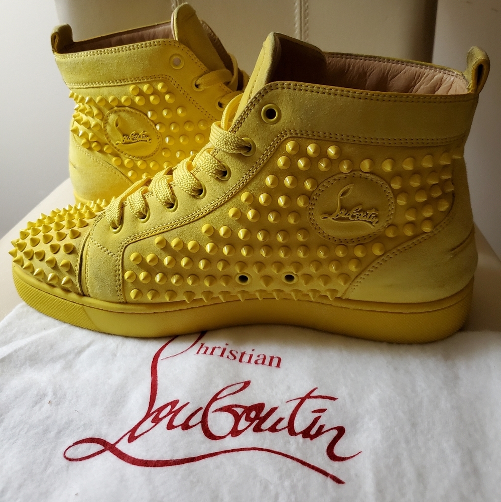 Christian Louboutin Louis Spikes Flat Yellow